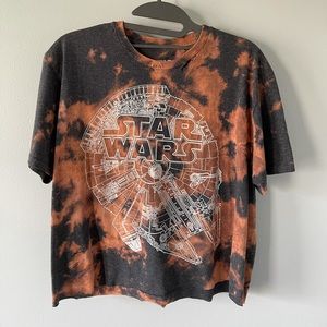 Bleach Dye Distressed Graphic Tee